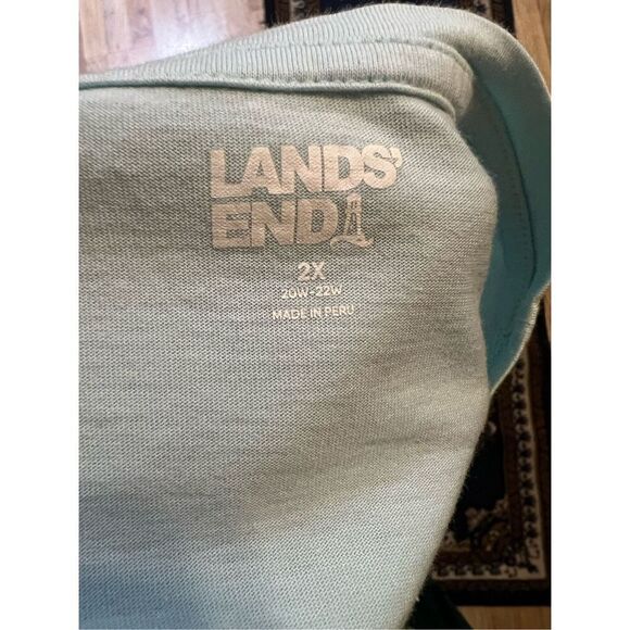Lands End Plus Size 100% Cotton Lt Blue Tee 2x - Picture 6 of 6